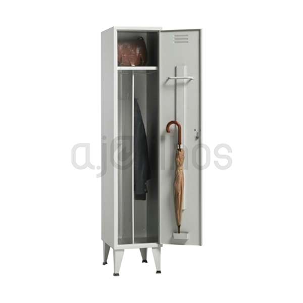Armário Vestiário Para Roupa Limpa e Suja - Simples, uma porta, divisão vertical para separar a roupa, estrutura em chapa de aço