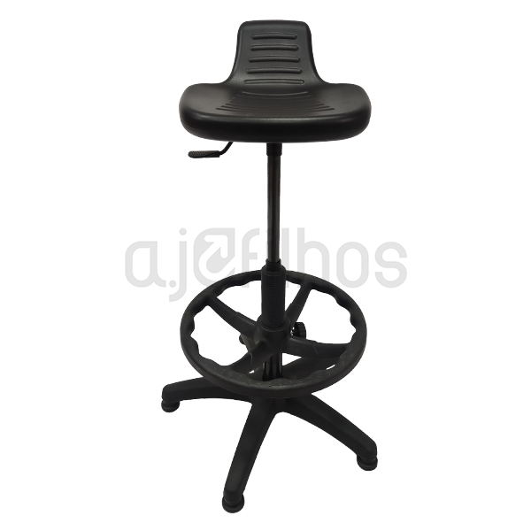 Banco estirador com pateres, altura ajustável e assento em poliuretano preto