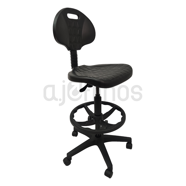 Cadeira Estirador com rodas, altura ajustável, assento e costa em poliuretano