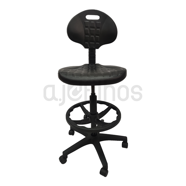 Cadeira Estirador com rodas, altura ajustável, assento e costa em poliuretano