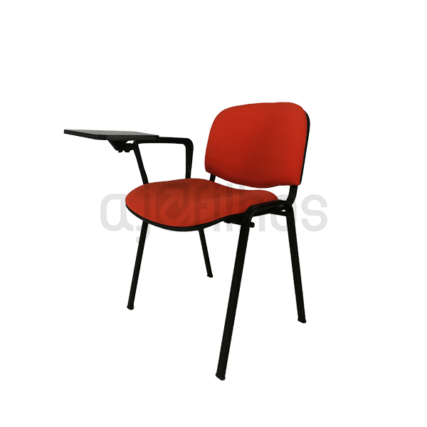 Cadeira Fixa com 4 pés e Palmatória, estrutura em tubo de aço, assento e costa em tecido ou napa 