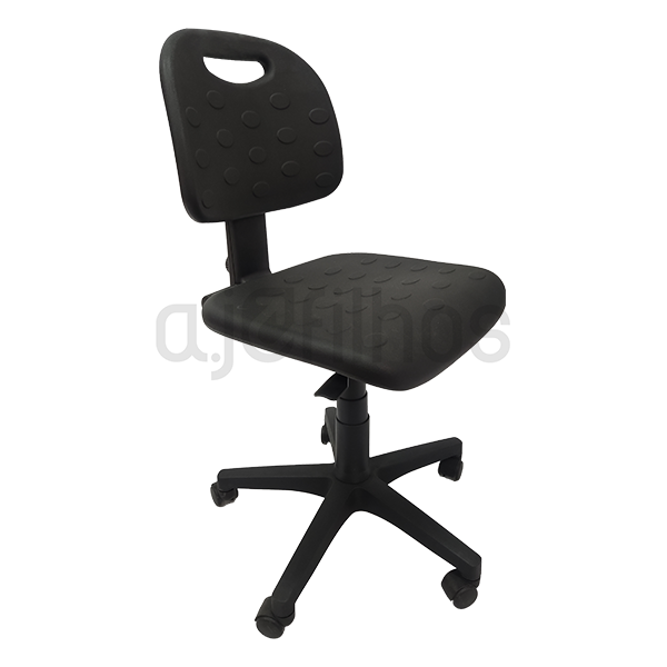 Cadeira Giratória com rodas, altura ajustável, assento e costa em poliuretano