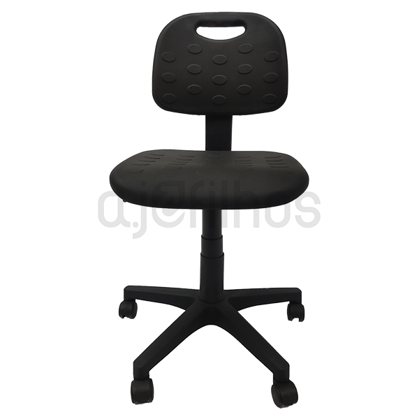 Cadeira Giratória com rodas, altura ajustável, assento e costa em poliuretano