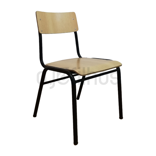 Cadeira Fixa com 4 pés, estrutura em tubo de aço, assento e costa em termolaminado