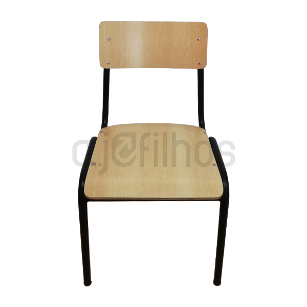 Cadeira Fixa com 4 pés, estrutura em tubo de aço, assento e costa em termolaminado